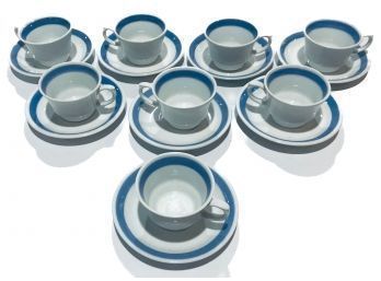 Set Of 8 Arabia Tea Cups And Saucers
