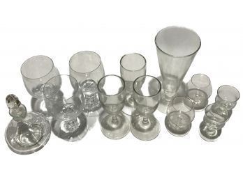 12 Pcs Vintage Clear Glasswares
