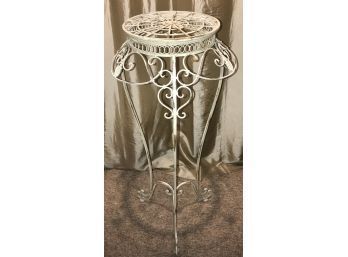 Antique Or Vintage Tri-Legged Shabby Chic Metal Plant Stand