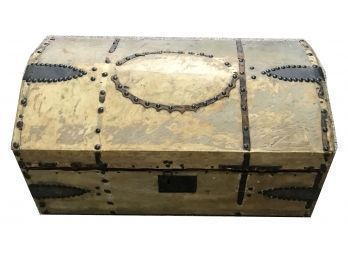 Early 19thC Diminutive Horse Hide Travel Trunk