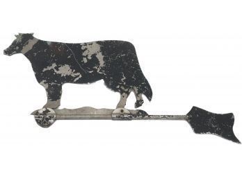Vintage Cow Painted Tin Cow Weather Vane Kitchen Wall Art