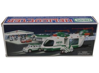 2001 Hess Helicopter With Motor Cycle & Cruiser In Original Box