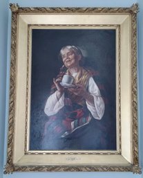 John E. Califano (1862-1946) Oil On Canvas - Portrait Of An Elderly Woman