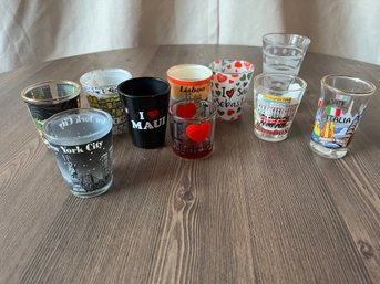 Lot Of 10 Shot Glasses From Europe & Other Travel Destinations