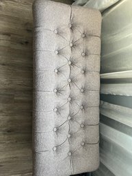 Grey Tufted Upholstered Bench With Storage