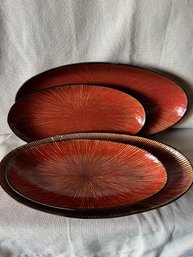 Pier 1 Stoneware Red Serving Dishes