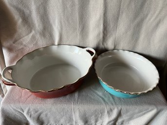 Pair Of Serving Dishes By Maioliche Jessica Made In Italy