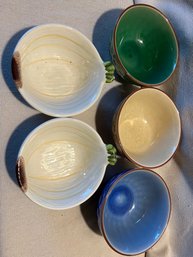 Pair Of Onion Dishes & Pier 1 Stoneware Bowls