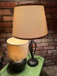 Pair Of Rustic Lamps With Shades