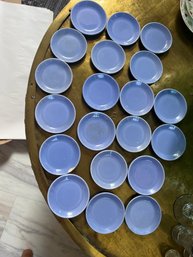 Set Of 15 Glazed Pottery Sauce Dishes
