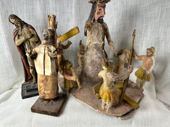 Vintage Mexican Folk Art Jesus Figurines