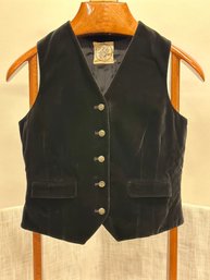 Authentic Vintage Hermes Black Velvet Vest Worn By Actor George Gaynes