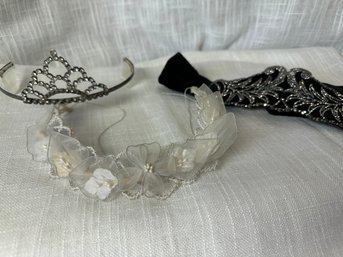 Vintage Tiara, Headdress And Velvet Studded Belt