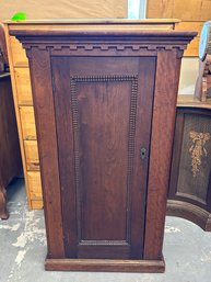 Small Antique Wooden Bookcase With Intricate Carving, 25' W X 42.75' H X 11' D