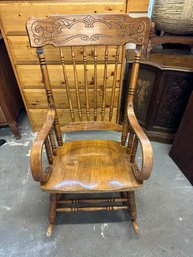 Vintage Carved Oak Rocking Chair