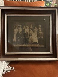 Antique Framed Wedding Party Photo