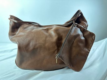 Vintage Salvadore Ferragamo Hobo Style Brown Leather Purse W/Pouchette