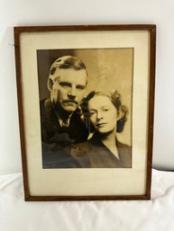 Antique Framed Photo Of Celebrity Couple, With Inscription