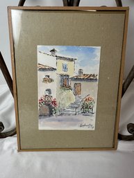 Italian City Street Watercolor By Res Barclay