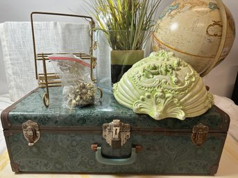 New Home Decor Starter Kit! Vintage Steamer Trunk, Reploge Globe, Napkin/Condiment Holder/Vases, Door Pulls!