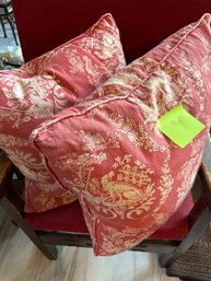 Lot Of 2 Large Down Stuffed Throw Pillows