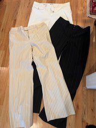 Vintage Lot Of 3 Designer Pin Stripe Pants Size 12/14 (Ralph Lauren & Michael Kors)