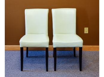 2 Leather Armless Chairs