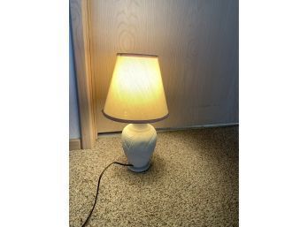 Small Vintage White Plaster Table Lamp