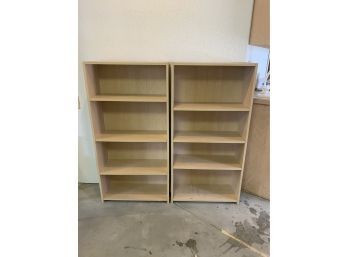 Pair Of Pressboard Bookcases Approx 4' Tall
