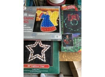 3 Large Christmas Lighted Decorations