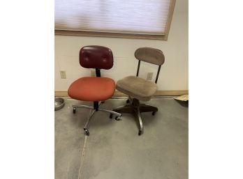 2 Vintage Metal Office Chairs