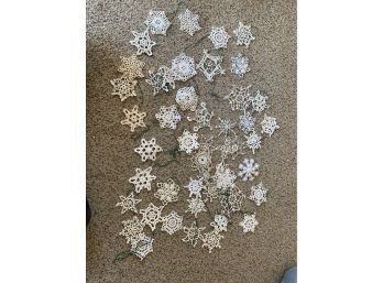 Huge Lot Of Tatted/crocheted  Snowflake Christmas Ornaments  Handmade