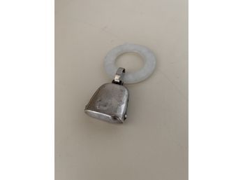 Vintage Sterling Silver Baby Rattle Teething Ring