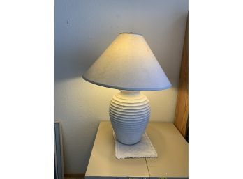 Large Vintage White Plaster Table Lamp