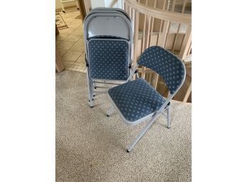 Set Of 4 Blue Folding Chairs