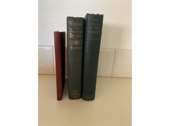 Early 1900s Hardback Books 'the Wings Of The Morning' Tracy & 'english And American Literature' Hinchman