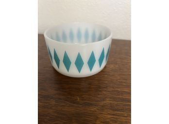 Fire King Harlequin Turquoise Diamond Cereal Bowl