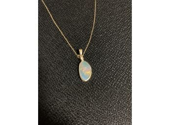 Beautiful Opal Pendent On Broken Gold Chain