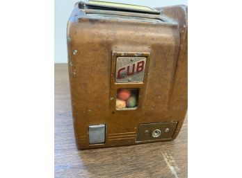 1940s Antique Cub Trade Stimulator Gumball Slot Machine Works!!