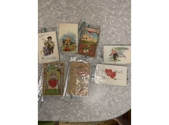 Lot Of Vintage Valentines Postcards