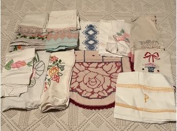 Lot Of Vintage Handiwork, Mostly Guest Hand Towels