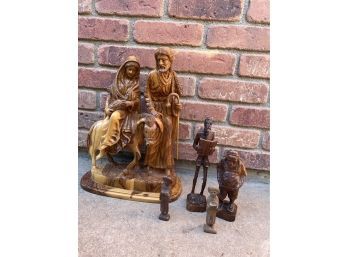 Lot Of Wooden Carvings,  Nativity And More!
