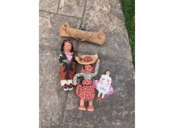 Older Themed Cloth Dolls, Native American, South American