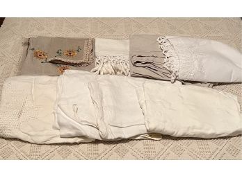 Lot Of Larger Tablecloths, Crochet, Embroidery, Cutwork
