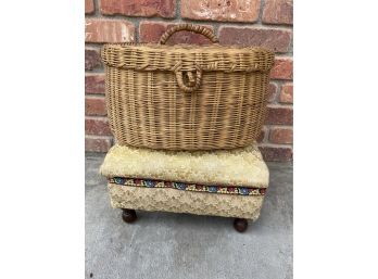 Vintage Stool, Sewing Baskets