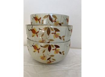 3 Hall Jewel Tea Autumn Leaf Bowls