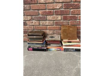 Lot Of Vintage Books, 2 Leather