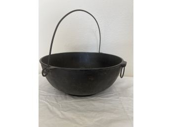 Antique Vintage Cast Iron Cauldron Scotch Pot, For Campfire Or Wood Stove