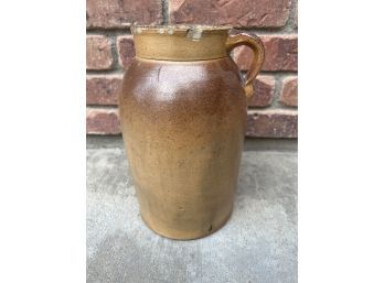 Vintage Old Tan Brown Stoneware Crock Jar