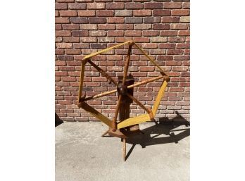 Antique Vintage Primitive Wooden Yarn Winder Spinning Wheel